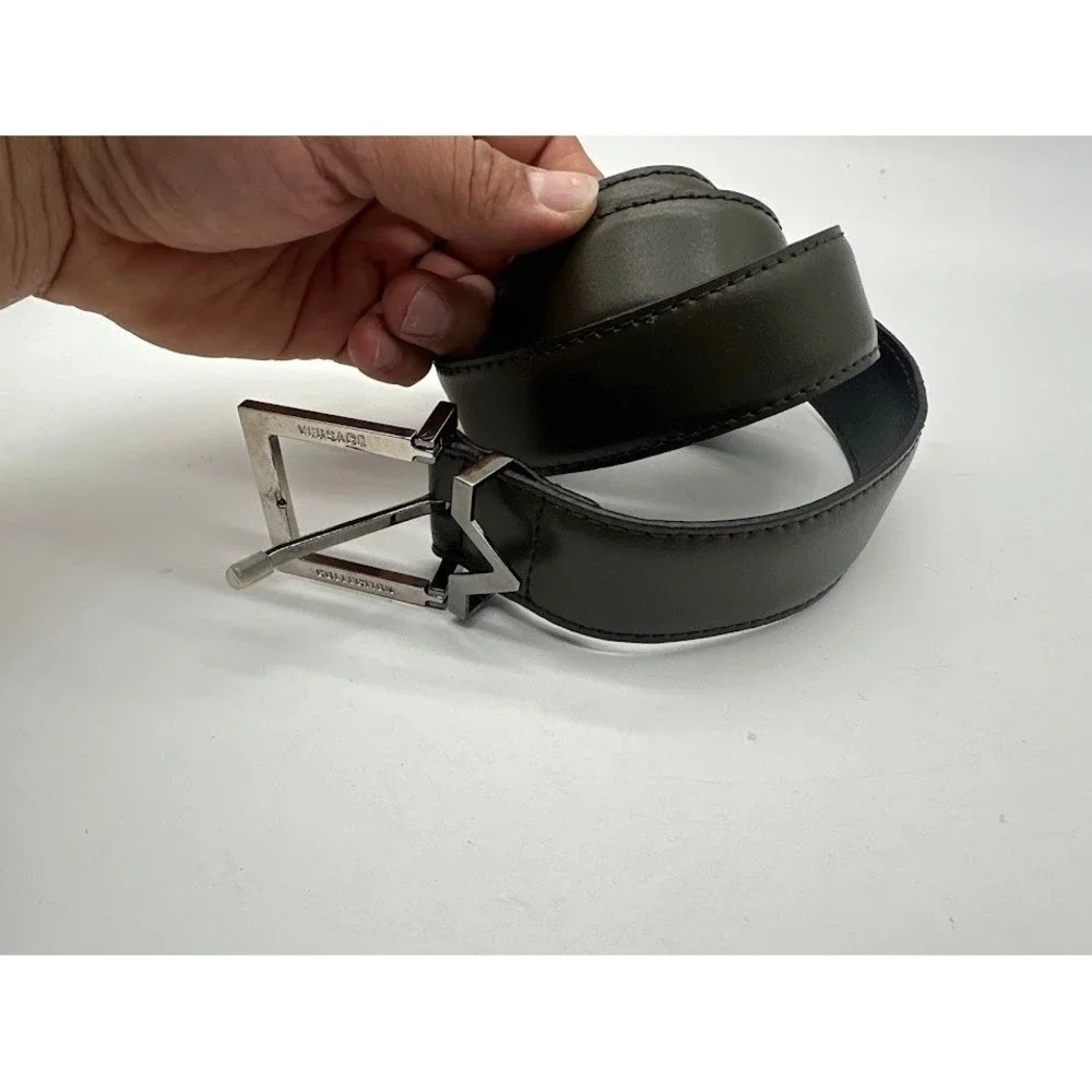 Versace Collection Mens‎ Dark Brown Leather Belt Size 38 95/110 Made in Italy